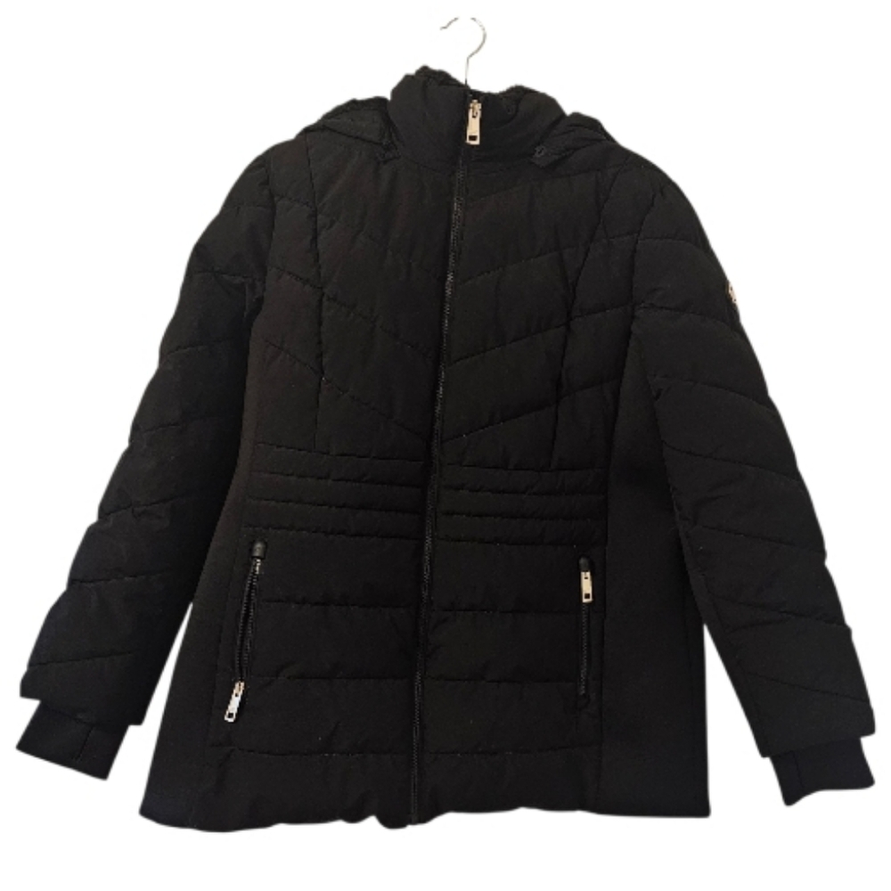 MICHAEL Michael Kors Black Quilted Hooded Puffer Jacket